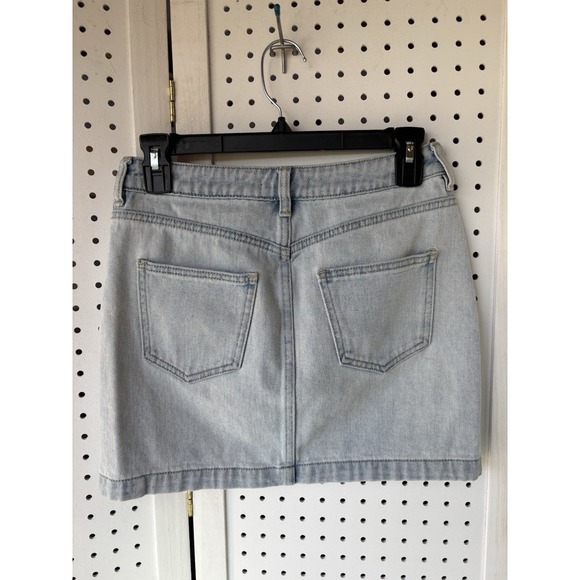 Kendall and Kylie Denim Mini Skirt Jean Front Zip Size 25 Waist Trendy Women's - Picture 4 of 5